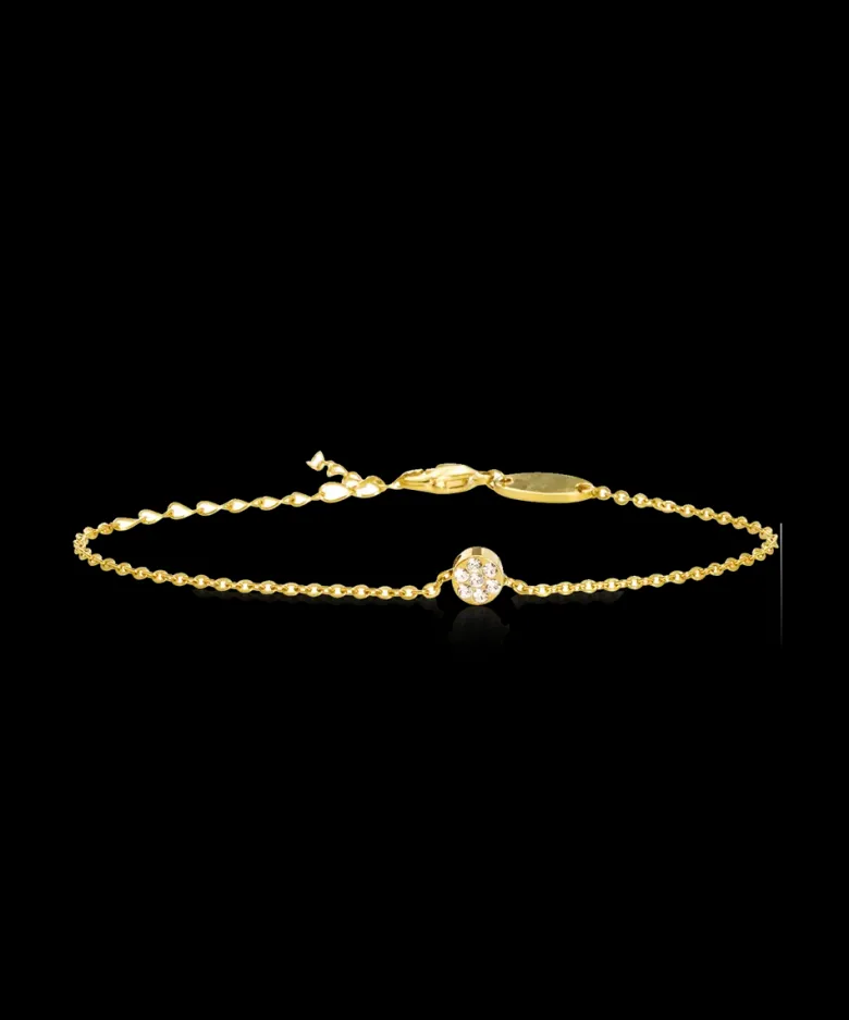 Blomdahl Armband S Grand Bezel 8 mm, Crystal (guld)