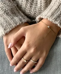 Blomdahl Armband S Grand Bezel 8 mm, Crystal (guld)