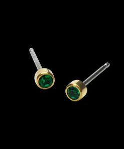 Blomdahl Örhängen GT Bezel 3 mm, Emerald