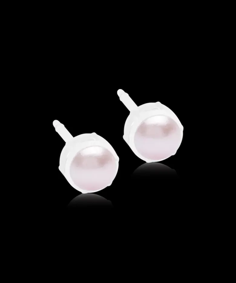 Blomdahl Örhängen MP Bezel Pearl 6 mm, Light rose 15-0109-64