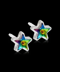 Blomdahl Örhängen MP Star 6 mm, Green shimmer 15-0108-86