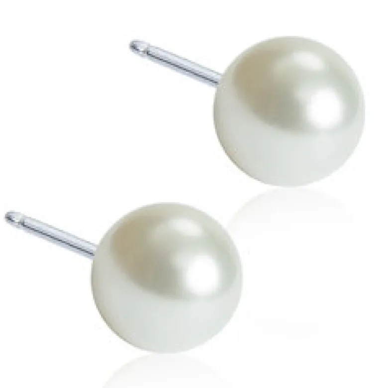 Blomdahl Örhängen Pearl White 6 mm 15‑1233‑59