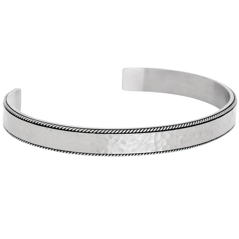 By Billgren Armband cuff, hamrad, matt stål – 8220