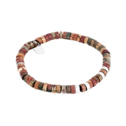 By Billgren Armband jaspis, stål, brun/röd – 8212