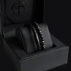 By Billgren Armbandsset, beads/läder, svart/guld – 8125-8161