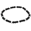 By Billgren Beadsarmband, mattsvart/stål – 8945