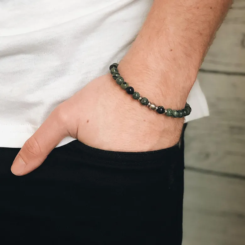By Billgren Beadsarmband, galaxy stone, grön – 8213