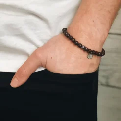 By Billgren Beadsarmband, Jaspis röd/silver – 8141