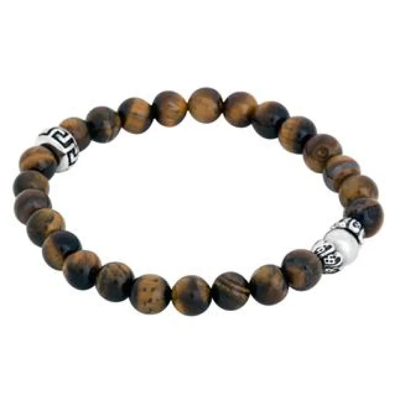 By Billgren Beadsarmband, brun/silver – 8918