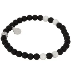 By Billgren Beadsarmband, Howilte, svart/vit/silver – 8941