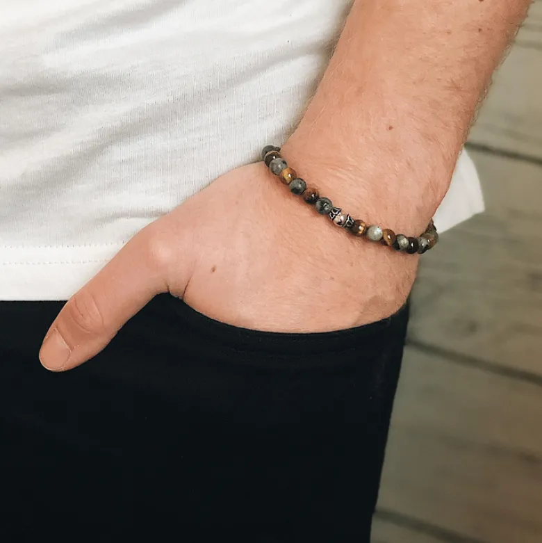 By Billgren Beadsarmband, Jaspis och Tigeröga – 8139