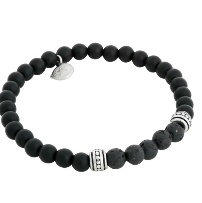 By Billgren Beadsarmband, Lavasten/Onyx, svart – 8172