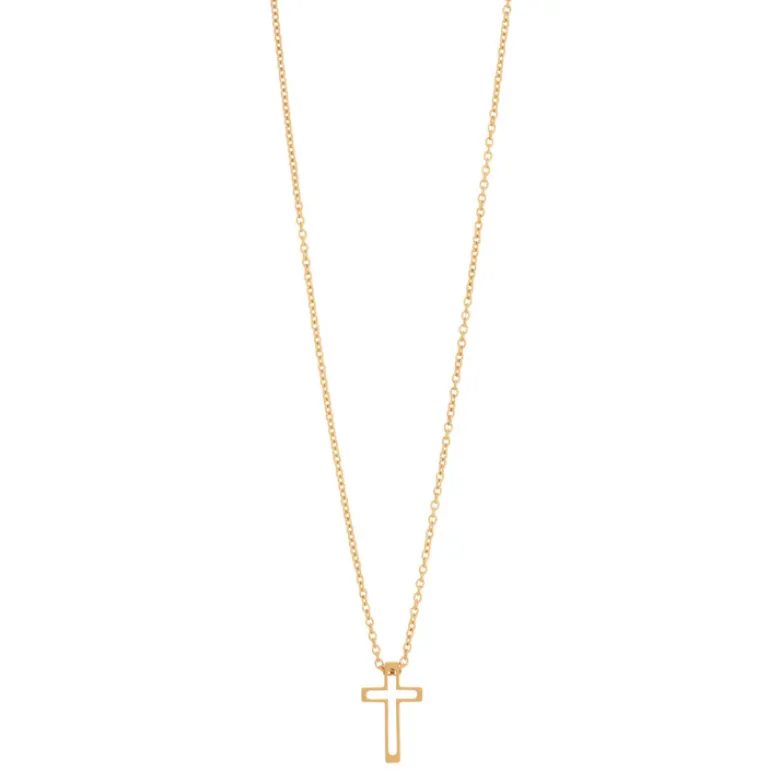 By Billgren Halsband, litet kors, stål/guld – 9123