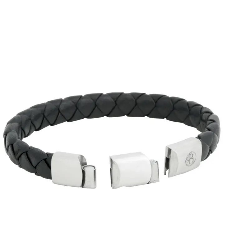 By Billgren Läderarmband, dubbel, brun/grå – 8216