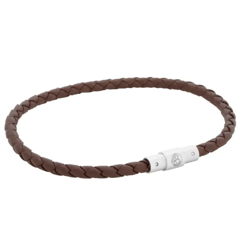 By Billgren Läderarmband, dubbel, brun/grå – 8216