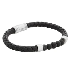 By Billgren Läderarmband, dubbel, brun/grå – 8216