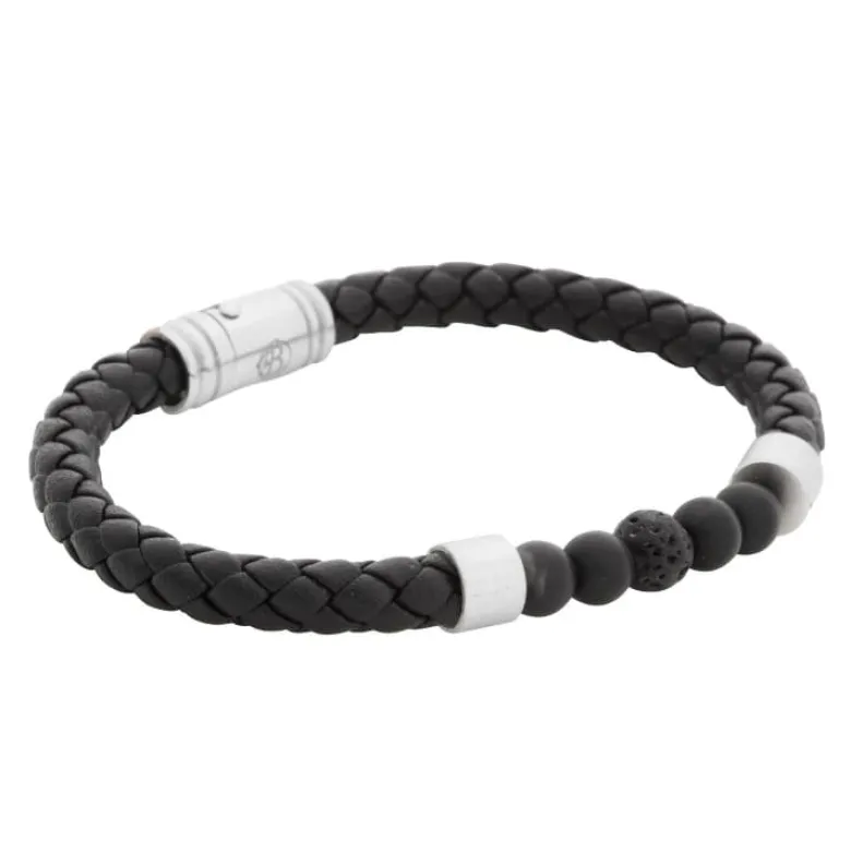 By Billgren Läderarmband, dubbel, brun/grå – 8216