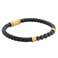 By Billgren Läderarmband, dubbel, brun/grå – 8216