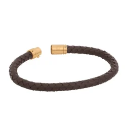 By Billgren Läderarmband, dubbel, brun/grå – 8216