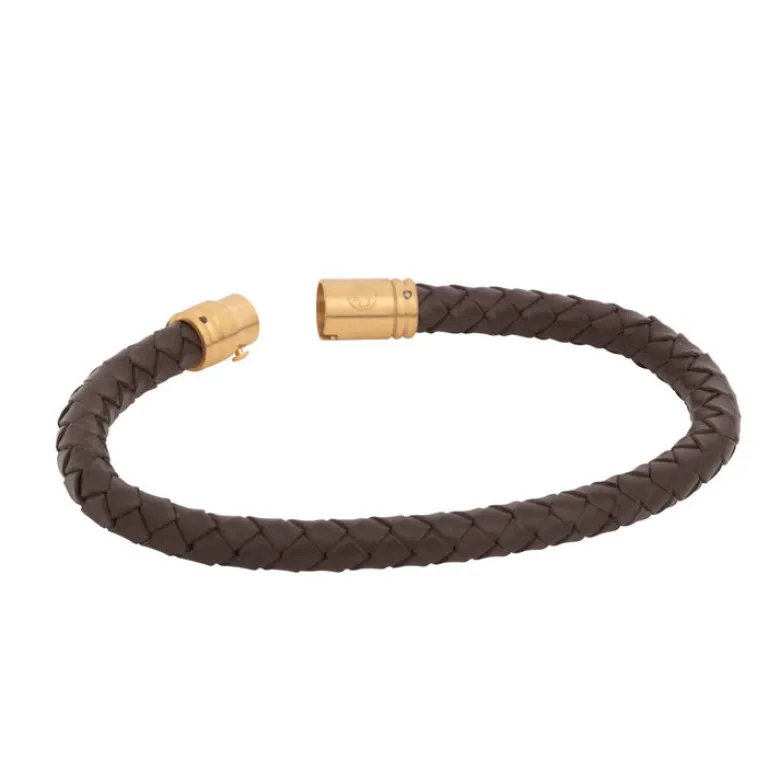 By Billgren Läderarmband, dubbel, brun/grå – 8216