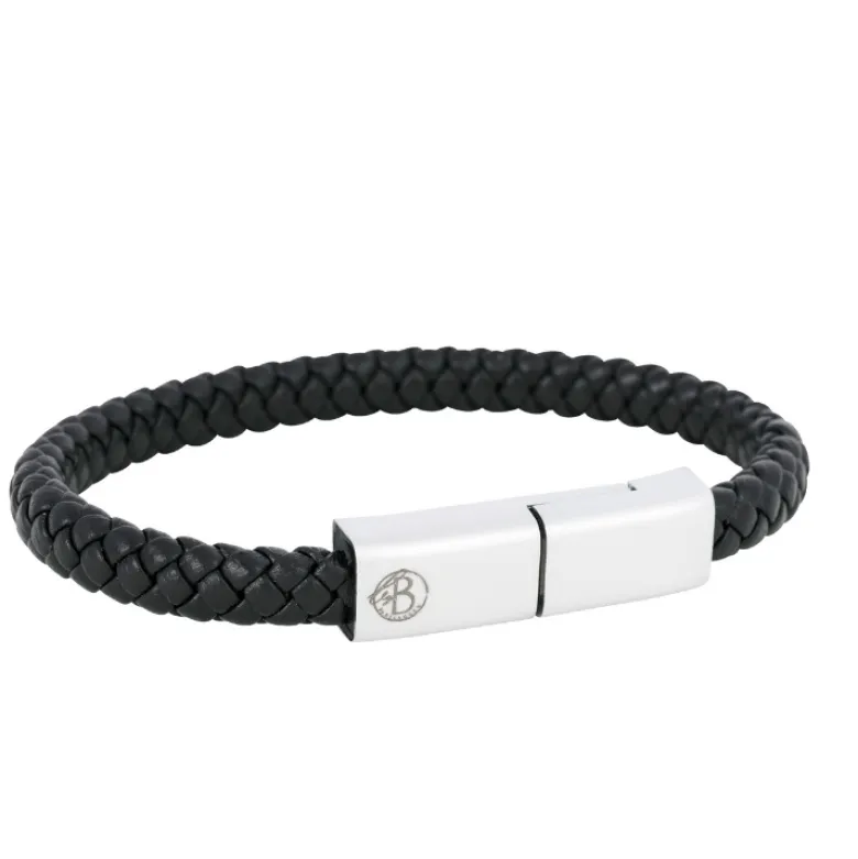By Billgren Läderarmband, dubbel, brun/grå – 8216