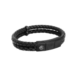 By Billgren Läderarmband Dubbel Svart – 8217