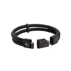 By Billgren Läderarmband Dubbel Svart – 8217
