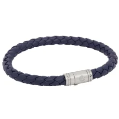 By Billgren Läderarmband, Flätat med lås i stål, Blått – 8127