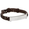 By Billgren Läderarmband, Graverbar stålbricka, Brun – 8974