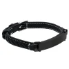 By Billgren Läderarmband, Graverbar stålbricka, Svart – 8975
