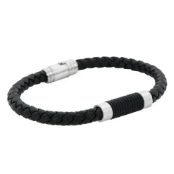 By Billgren Läderarmband, stålspänne, svart – 8124