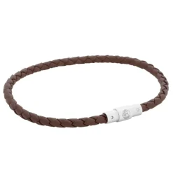 By Billgren Läderarmband Tunt/Flätat Brun – 8201