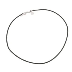 By Billgren Läderhalsband, Flätat, Svart – 9171