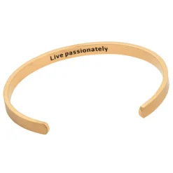 By Billgren Stålarmband, Cuff “Live passionately”, guld – 8121