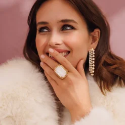 Caroline Svedbom Alexa Ring / Electric White Combo (Rhodium)