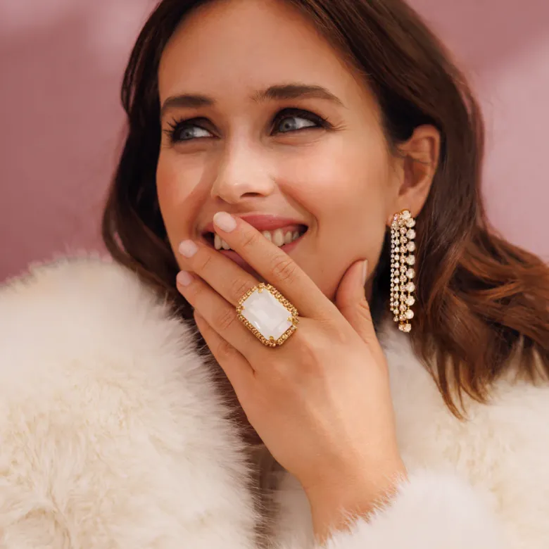 Caroline Svedbom Alexa Ring / Electric White Combo (Rhodium)