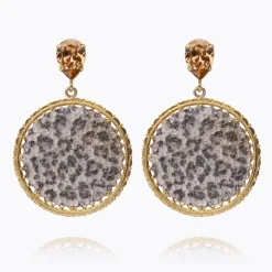 Caroline Svedbom Alexandra Crystal Rocks Örhängen / Leopard (Guld)