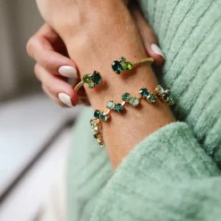 Caroline Svedbom Alisia Armband / Green Combo (Gold)