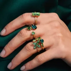 Caroline Svedbom Alisia Ring / Green Combo (Gold)