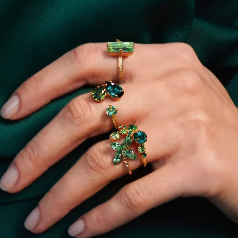 Caroline Svedbom Alisia Ring / Green Combo (Gold)