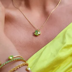 Caroline Svedbom Ana Halsband / Lime Combo (Rhodium)