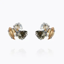Caroline Svedbom Ana örhängen, Black Golden Combo – Rhodium