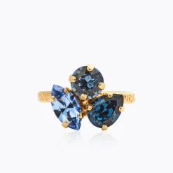 Caroline Svedbom Ana Ring, Denimblue Combo – Guld