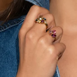 Caroline Svedbom Ana Ring, Dark Rose Combo – Guld