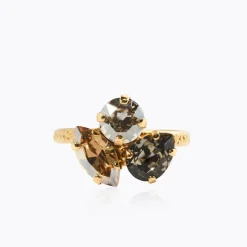 Caroline Svedbom Ana Ring, Black Golden Combo – Guld