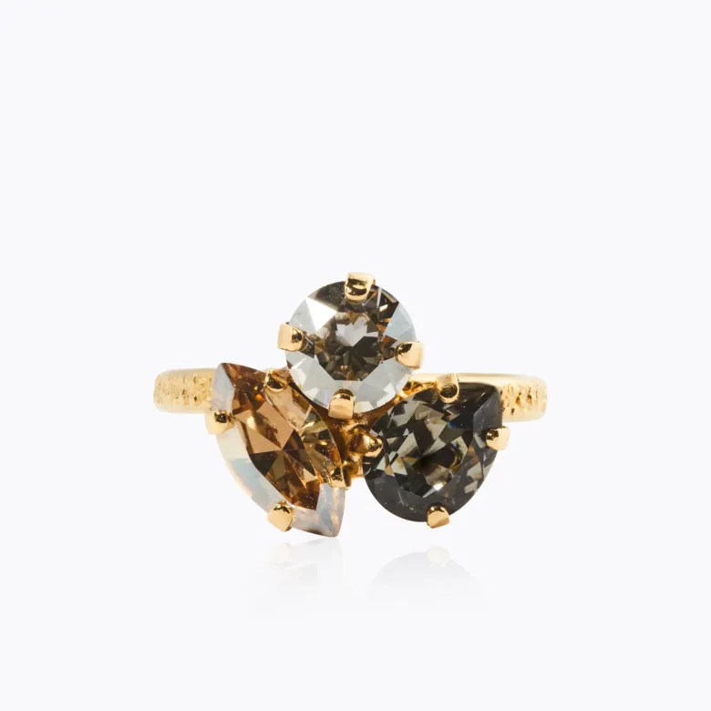 Caroline Svedbom Ana Ring, Black Golden Combo – Guld
