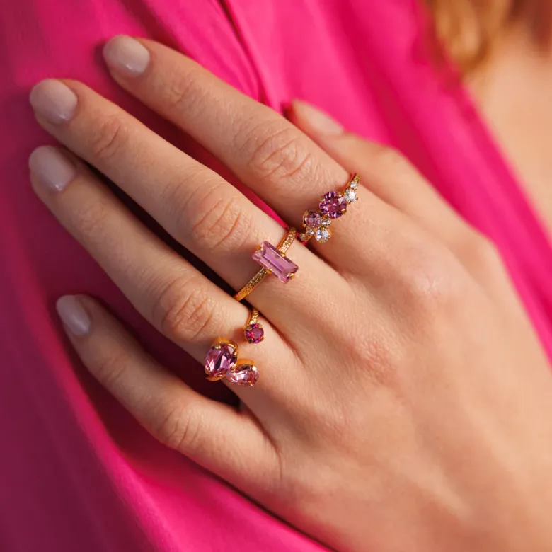 Caroline Svedbom Baguette Ring / Light Rose (Guld)