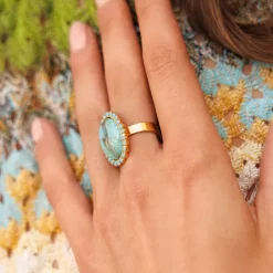 Caroline Svedbom Boho Turqouise Ring / Turquoise Matt (Rhodium)