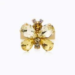 Caroline Svedbom Butterfly Ring / Yellow Combo (Guld)