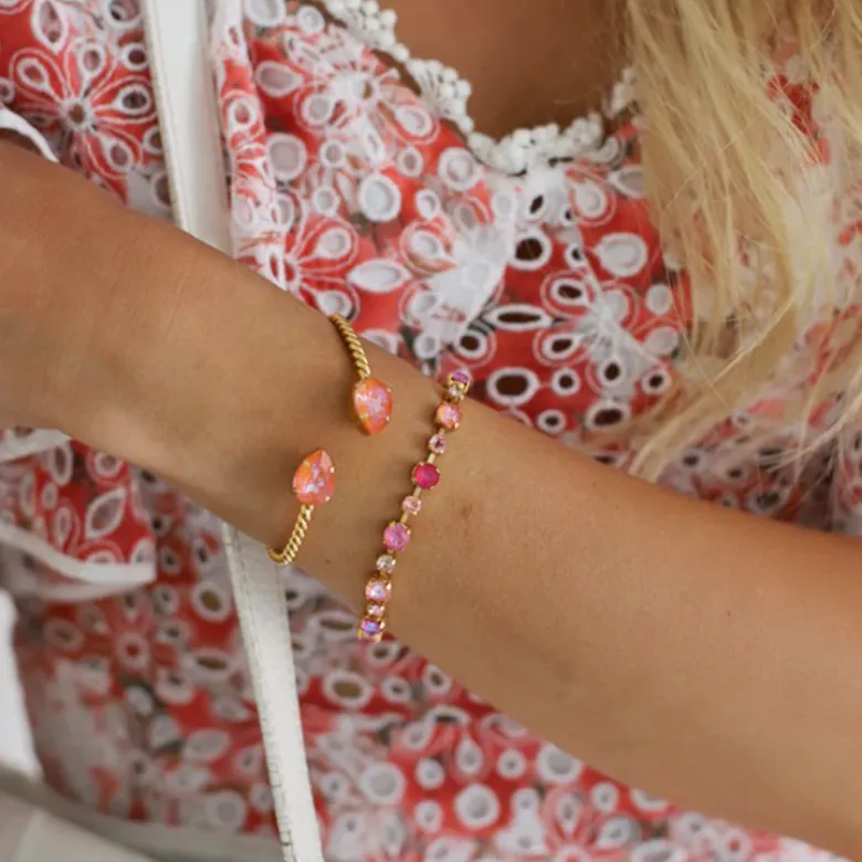 Caroline Svedbom Calanthe Armband Rhodium / Coral Combo